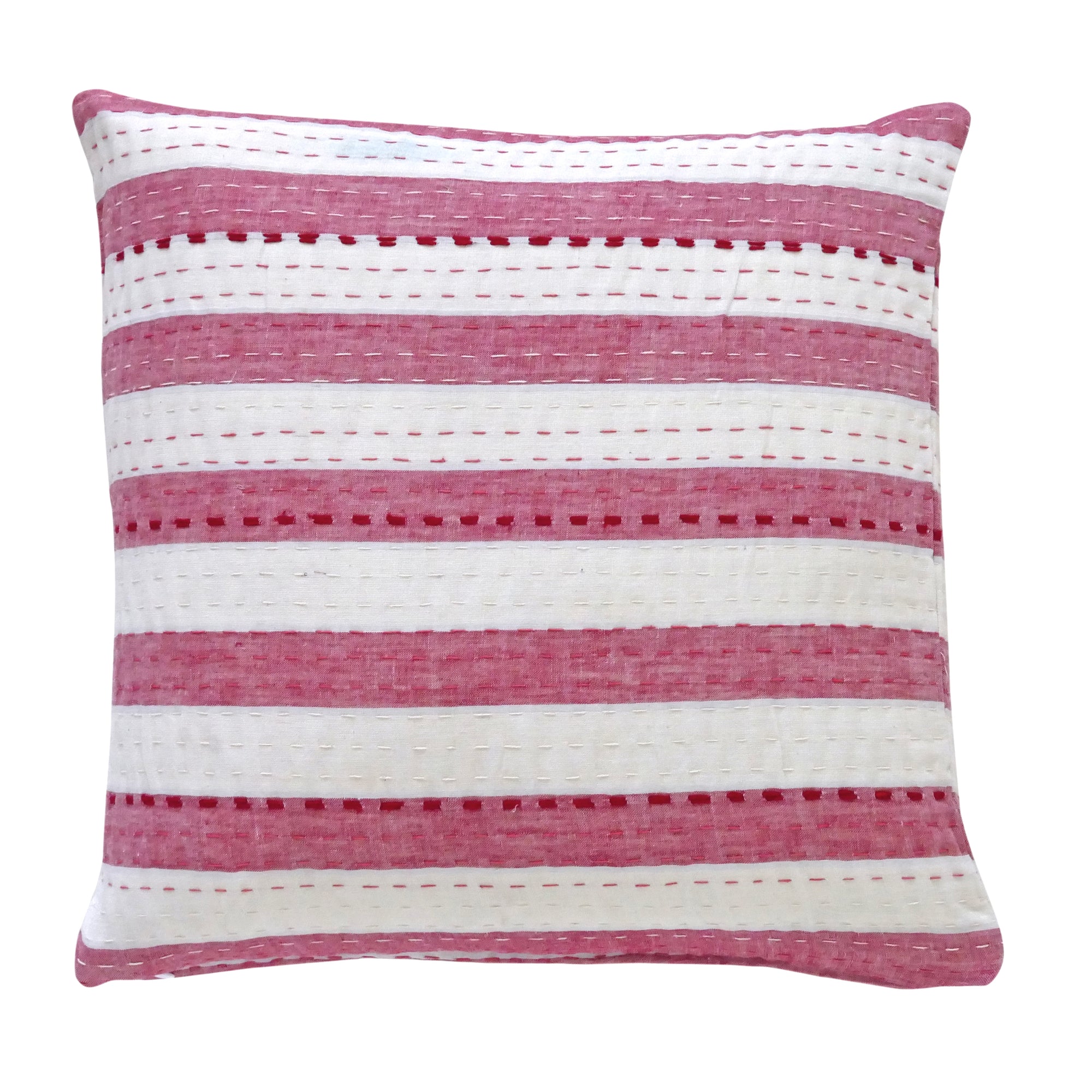 Red and White Stripe Cushion