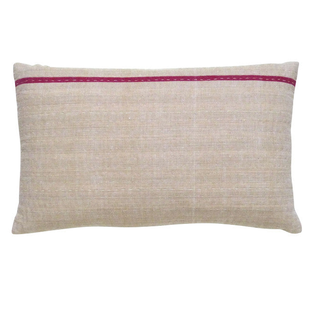 Tan With Burgundy Stripe Cushion (2)