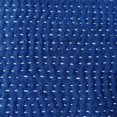 Chequerboard Shibori Indigo quilt