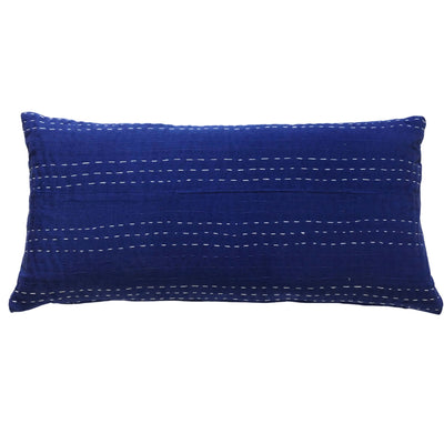 Indigo Bolster with White Stitching
