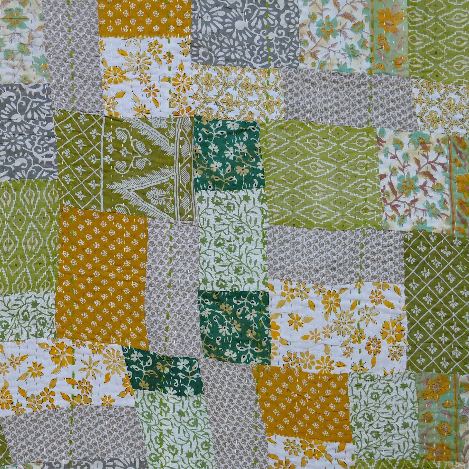 Green Tea Vintage Sari quilt