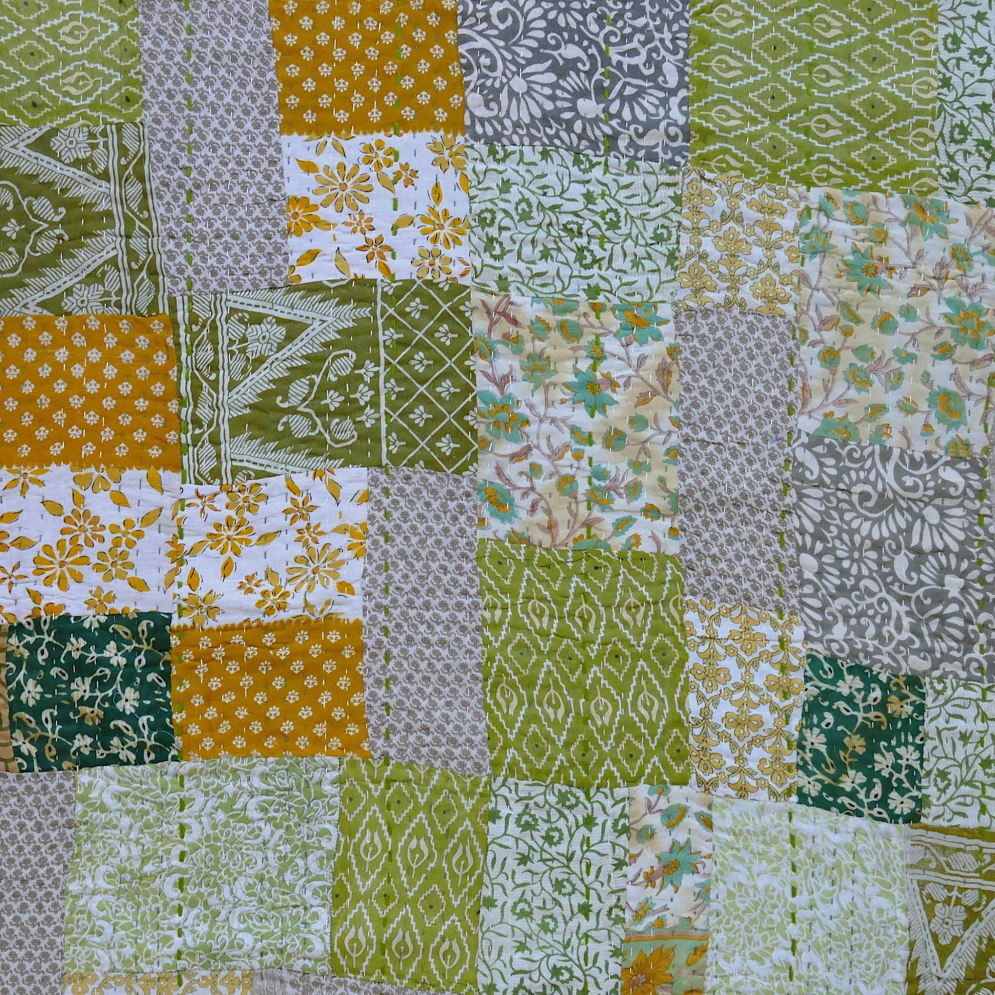 Green Tea Vintage Sari quilt