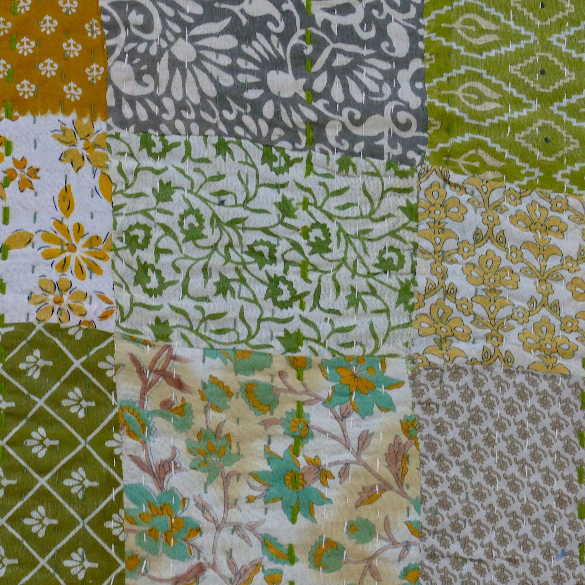 Green Tea Vintage Sari quilt