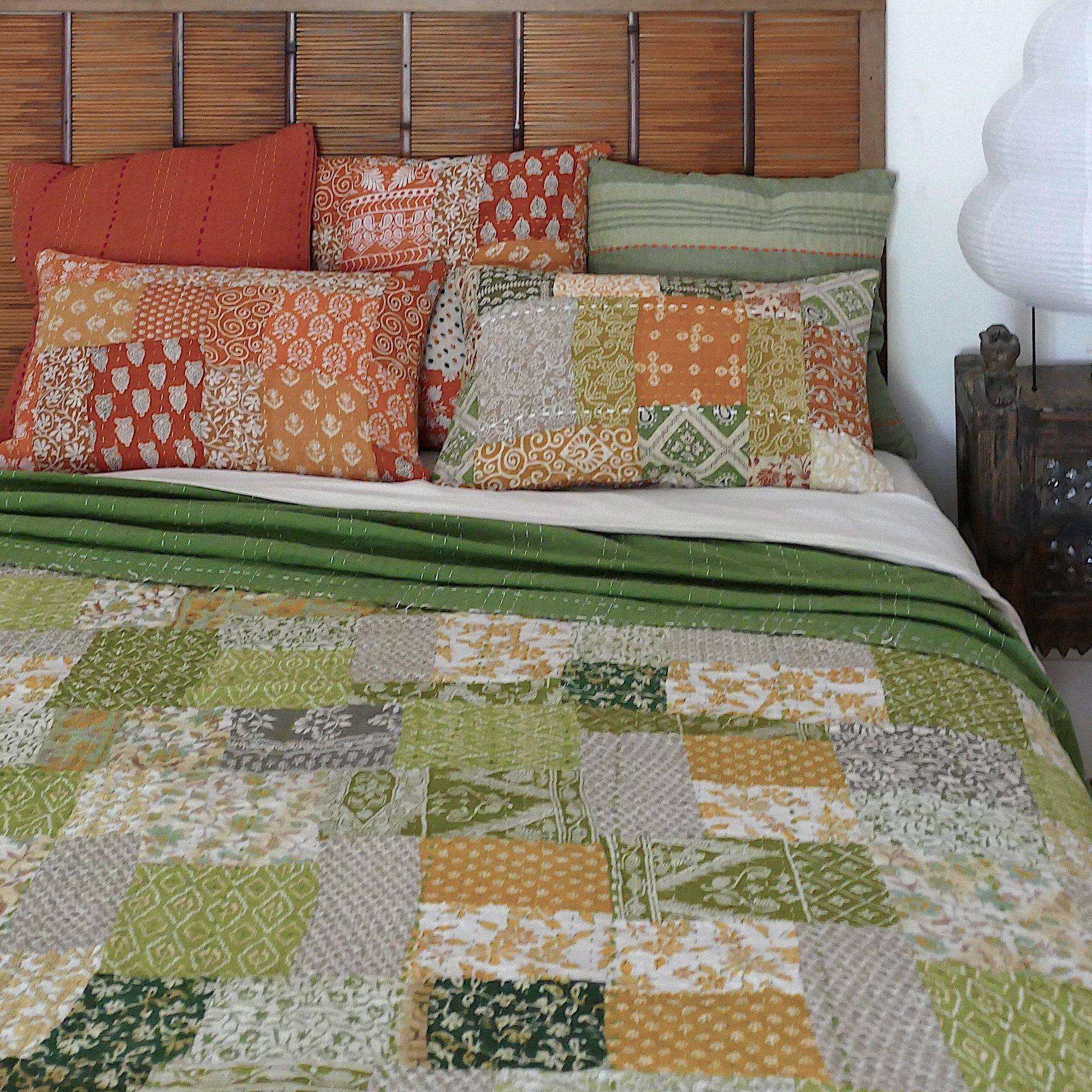Green Tea Vintage Sari quilt