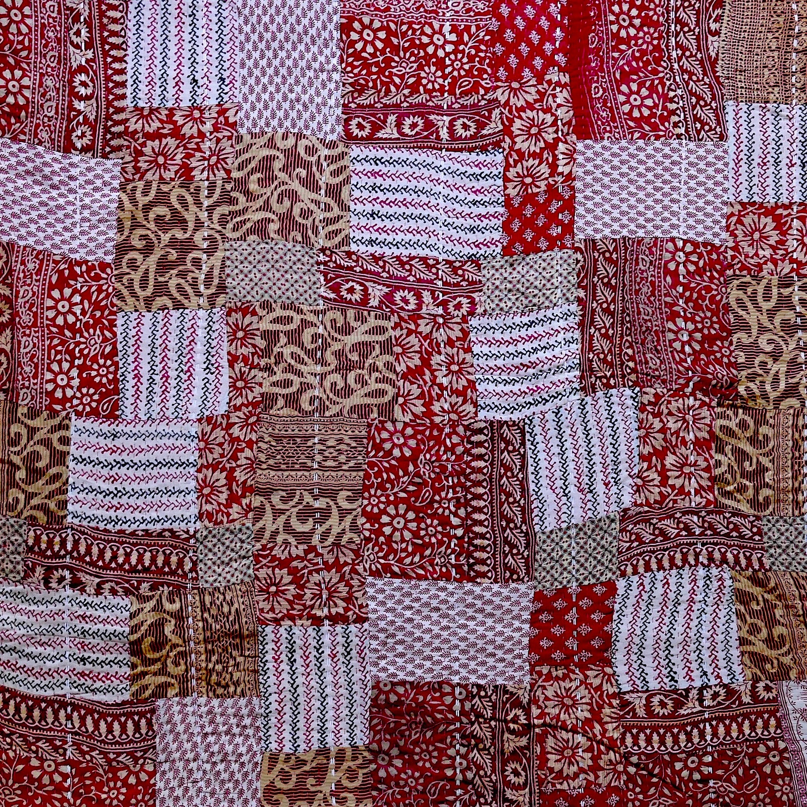Scarlet Fever Vintage Sari Quilt
