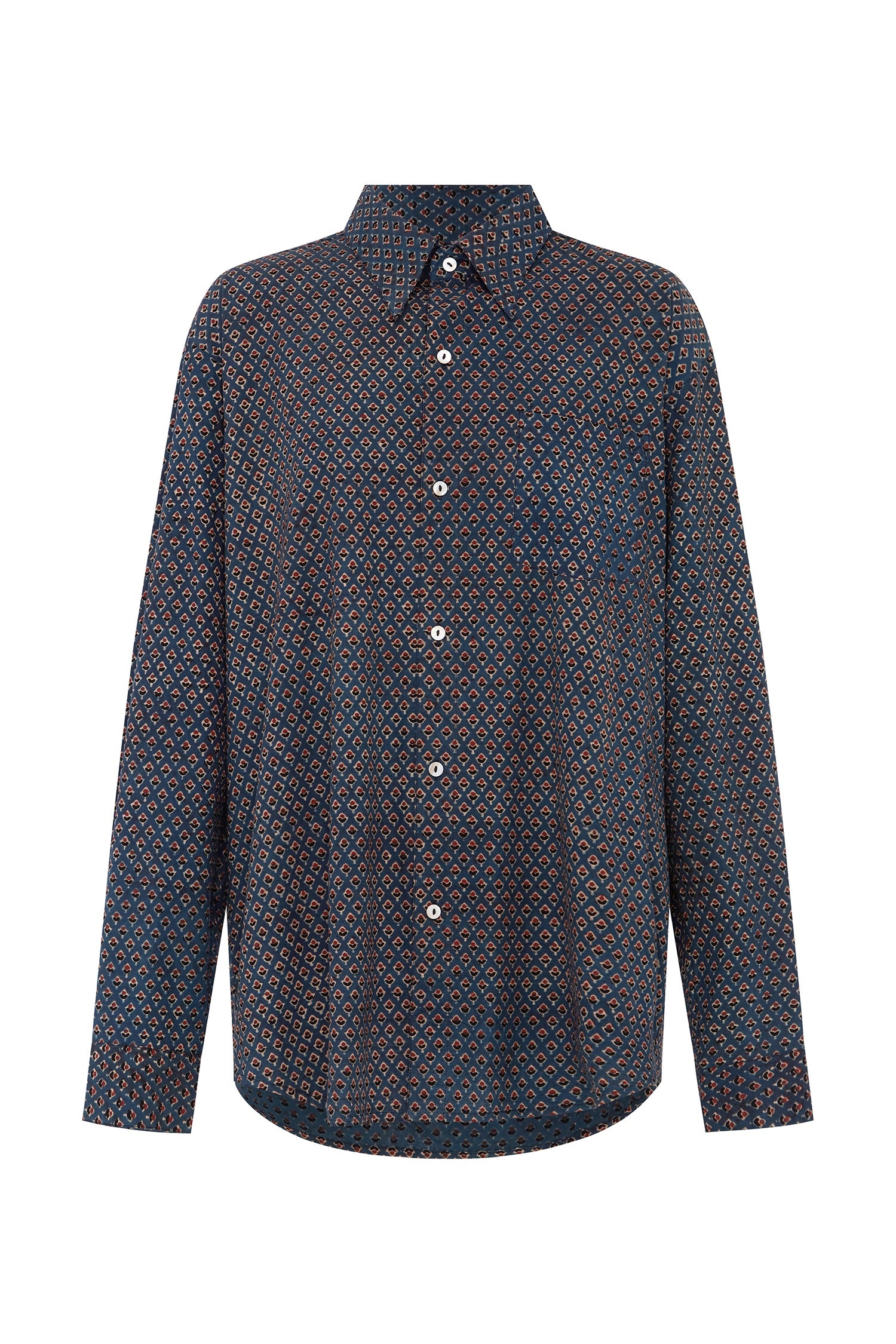Indigo Fleur de Lis Shirt