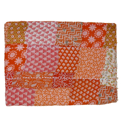 Tangerine Tango Vintage Sari Quilt