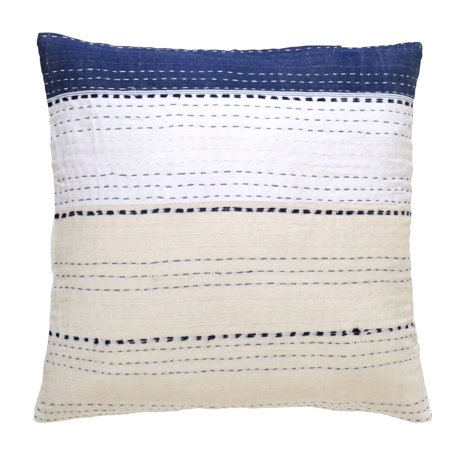 Indigo/ Cream and White Cushion (1)