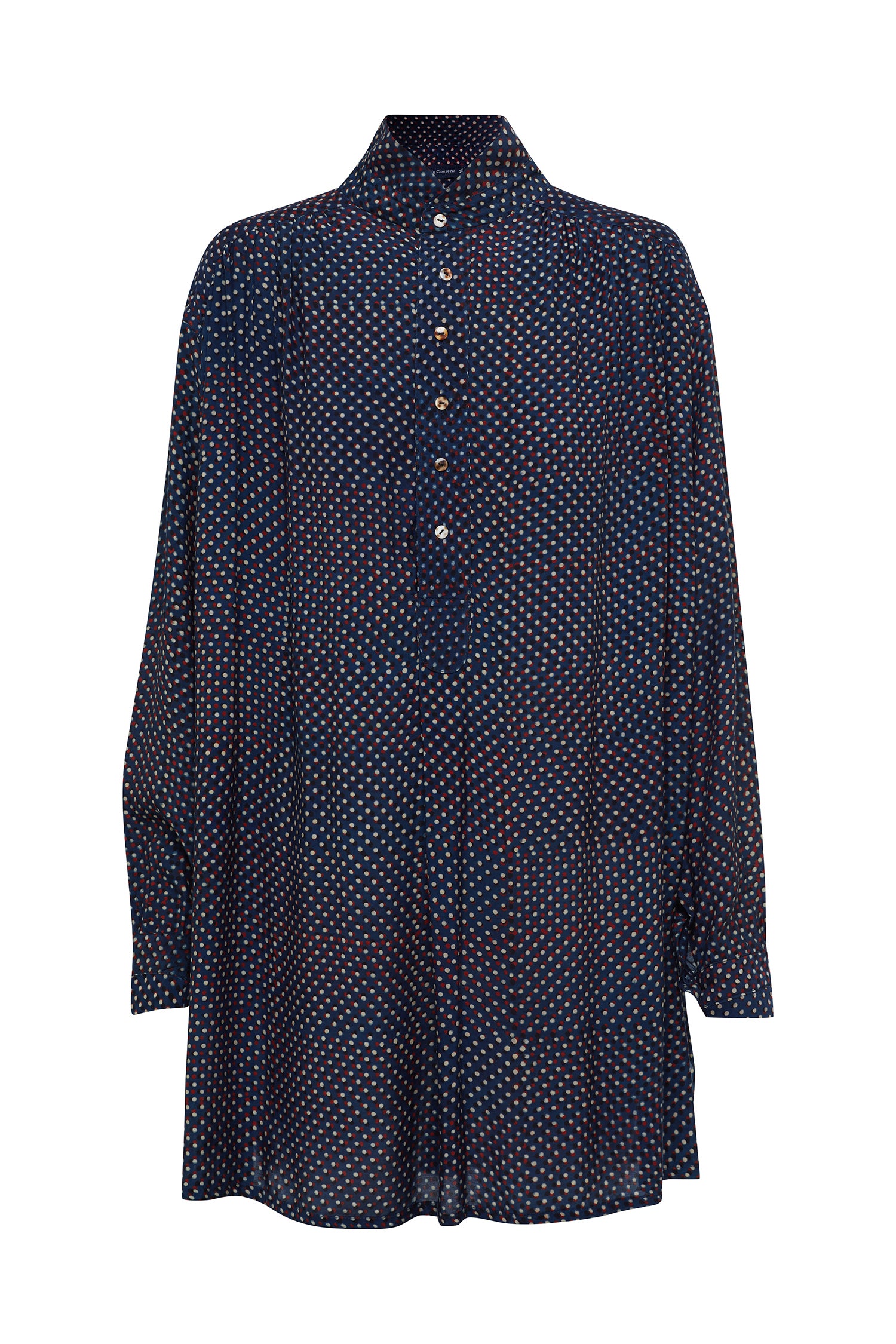 Indigo Spot Silk Artists Smock