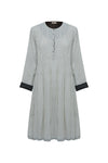 White Pinstripe Twirling Dress