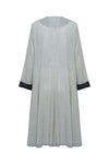 White Pinstripe Twirling Dress