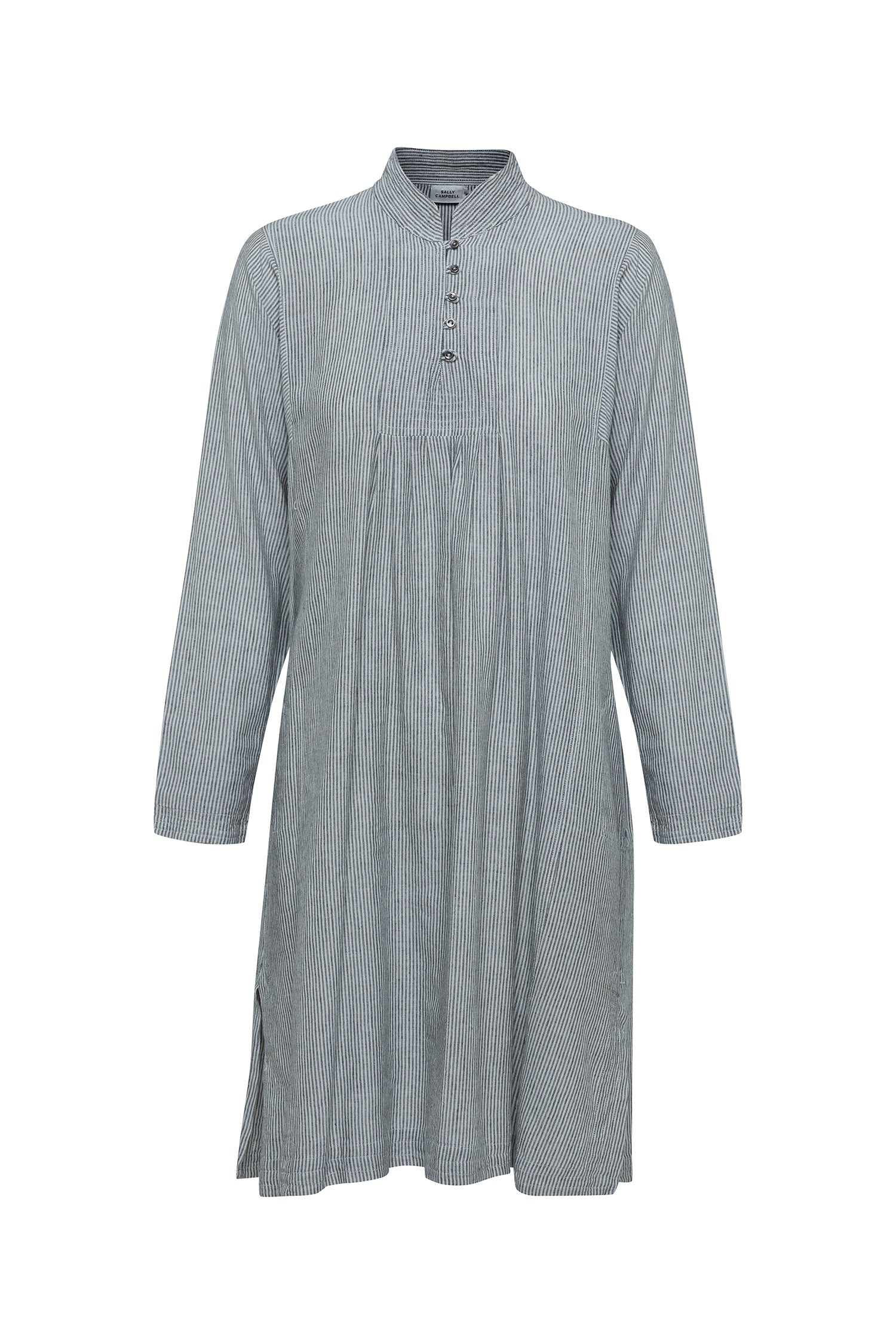 Grey Stripe Smock Dress