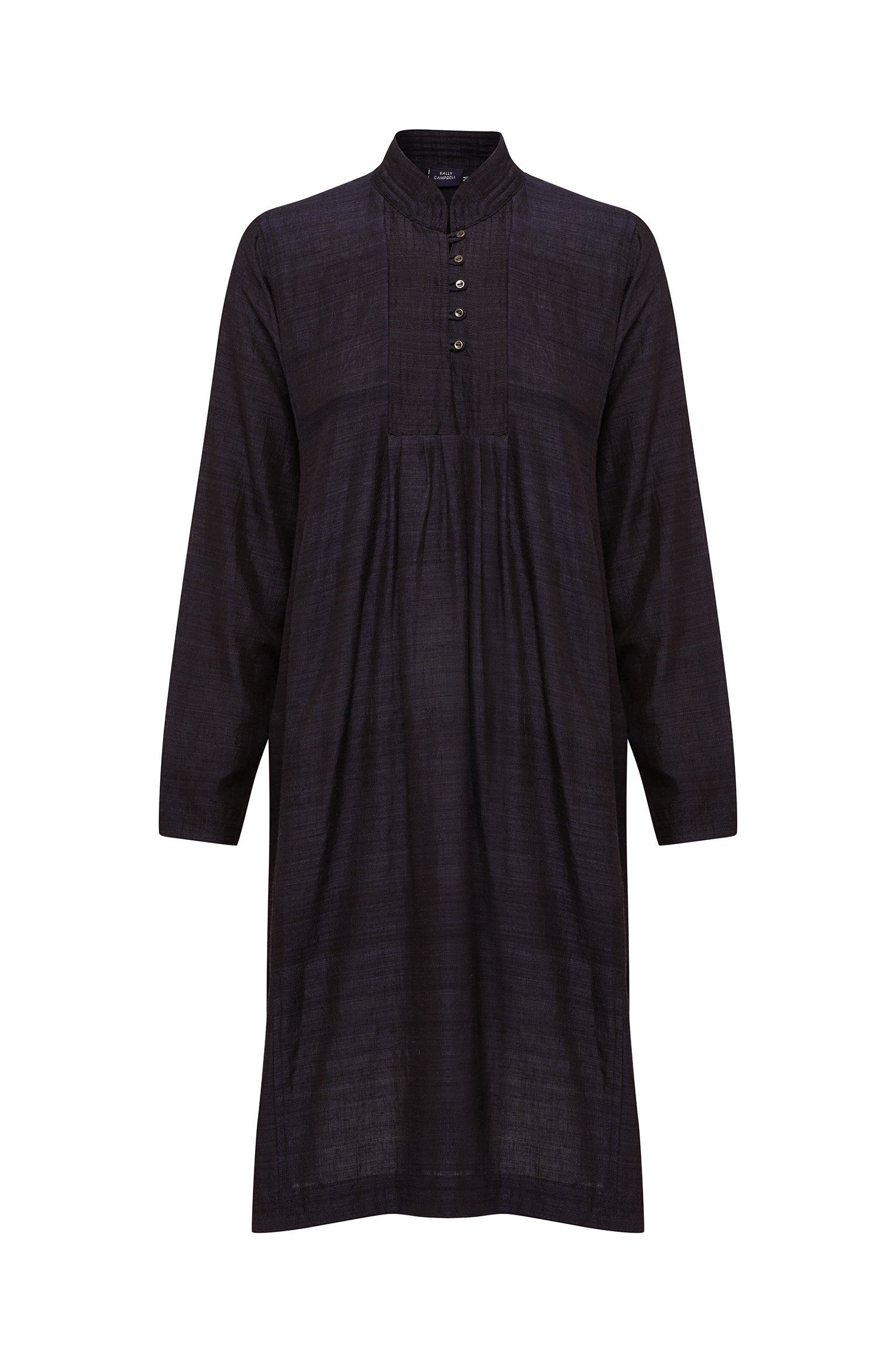 Black Indigo Silk Smock Dress
