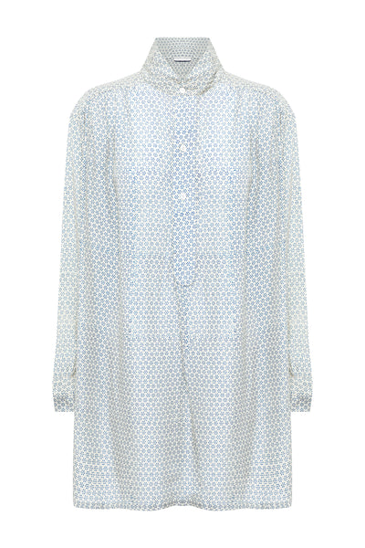 Indigo/White Silk Artist Smock