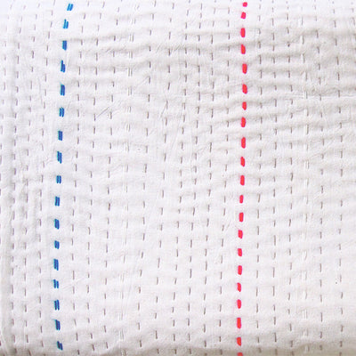 Ivory with coloured stitch quilt