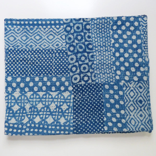 Indigo Mud Resist Dots - Sally Campbell, Handmade Textiles