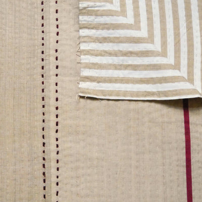 Tan with Burgundy Stripe Quilt
