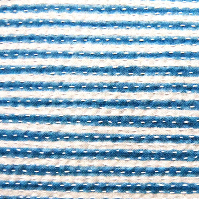 Thin Stripe Indigo Shibori cushion (1)