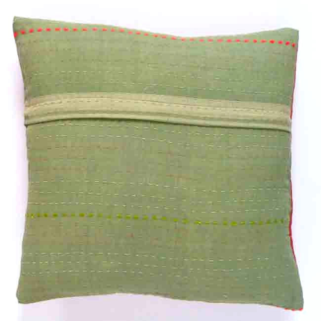 Terracotta and Avocado cushion (2)