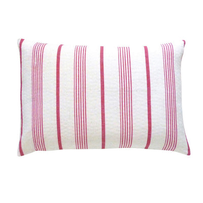Stone and Red Ticking Cushion (2)