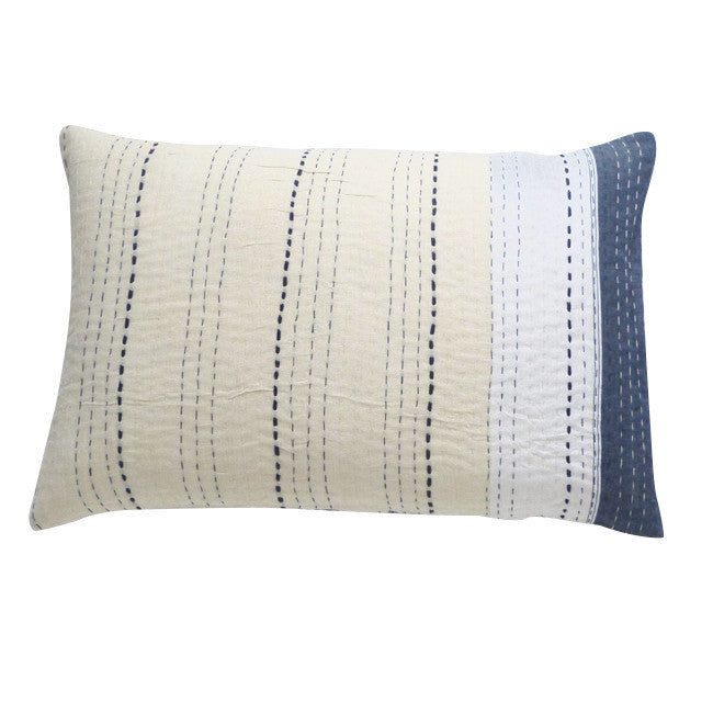 Indigo/ Cream and White Cushion (2)