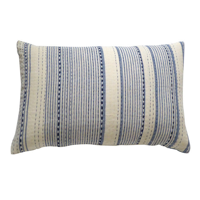 Indigo/ Cream and White Cushion (2)
