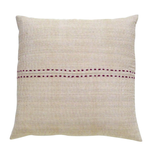 Tan With Burgundy Stripe Cushion (1)