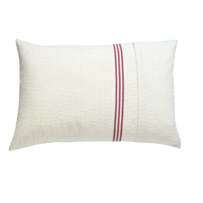 White with Navy Stripe Cushion
