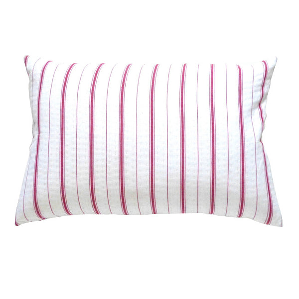 Red Ticking Cushion (2) Sally Campbell, Handmade Textiles