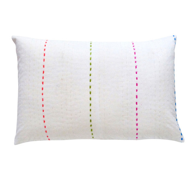 White / Color stitch cushion (2)