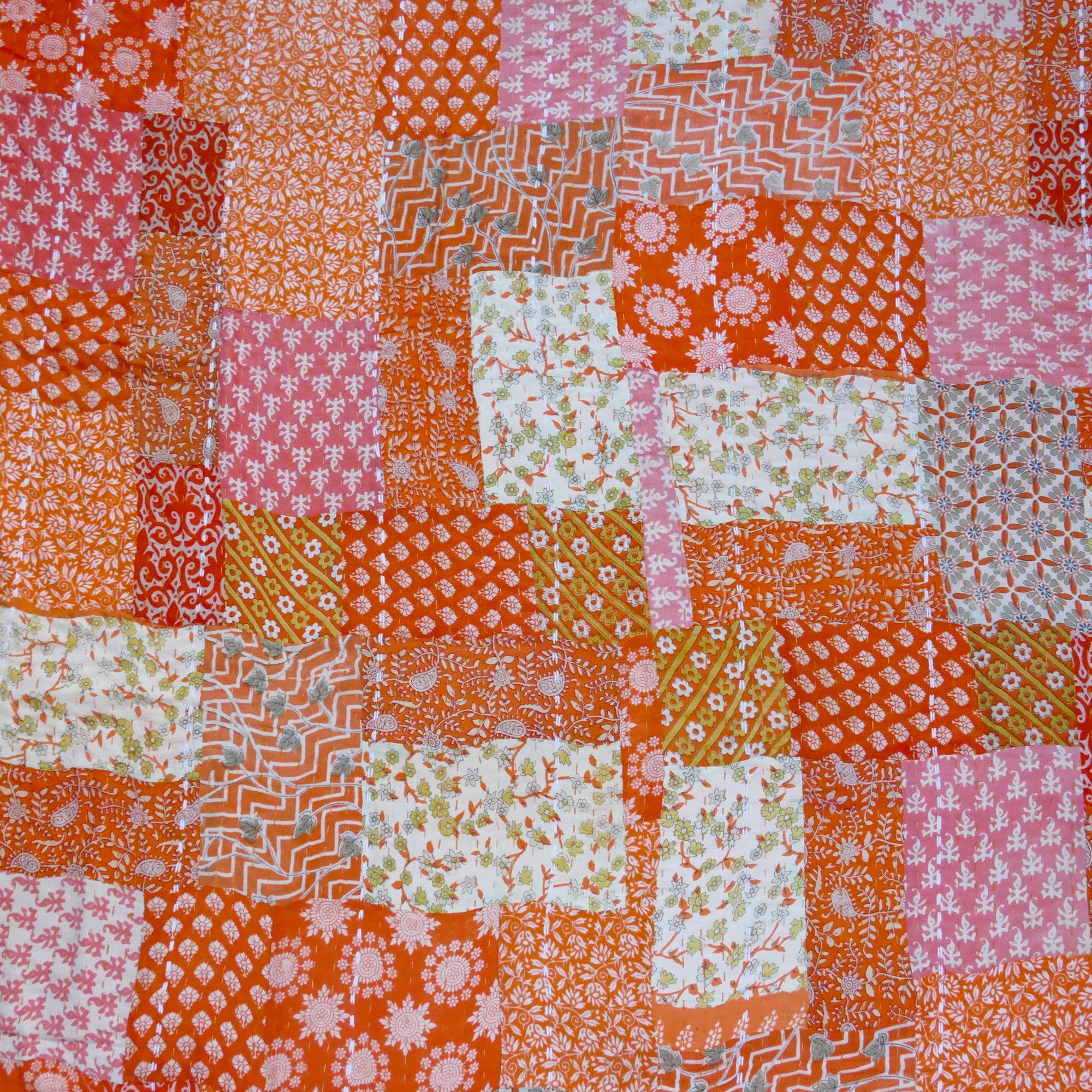Tangerine Tango Vintage Sari Quilt