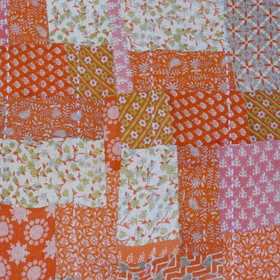 Tangerine Tango Vintage Sari Quilt
