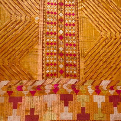 Golden-Orb Phulkari Vintage textile