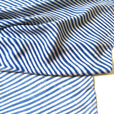 Indigo Silk Shibori - Stripe Scarf