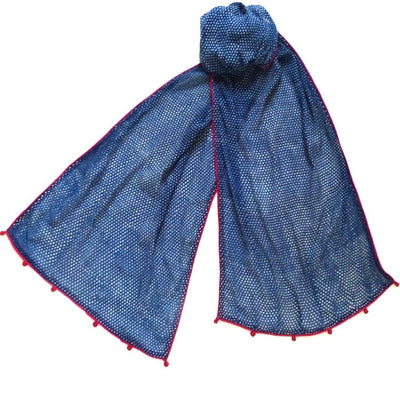 Indigo Silk Spot Scarf