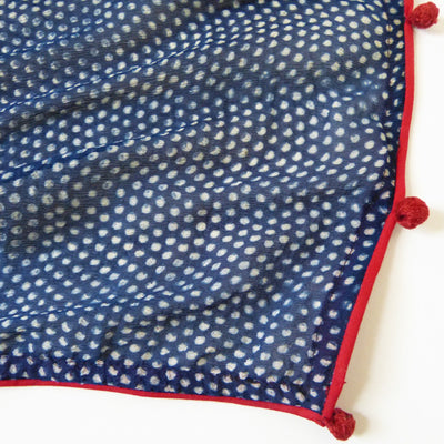 Indigo Silk Spot Scarf