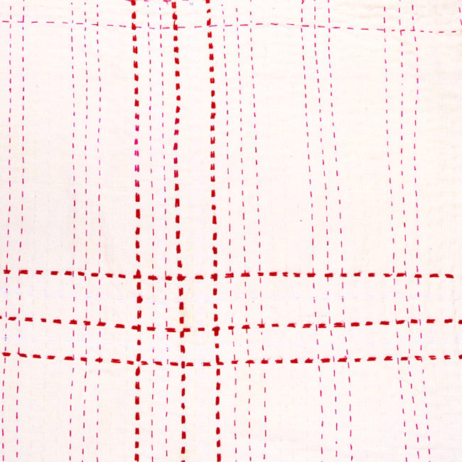 Cream with Red stitch quilt