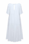 Antique White Self Stripe Tea Dress