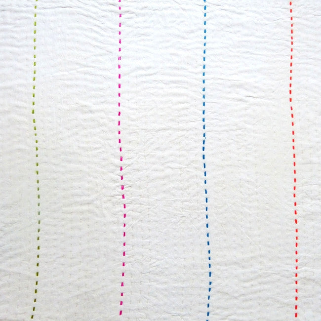 Ivory with coloured stitch quilt