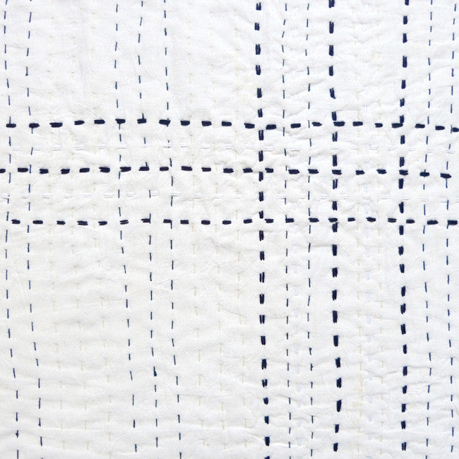 Ivory with Indigo stitch