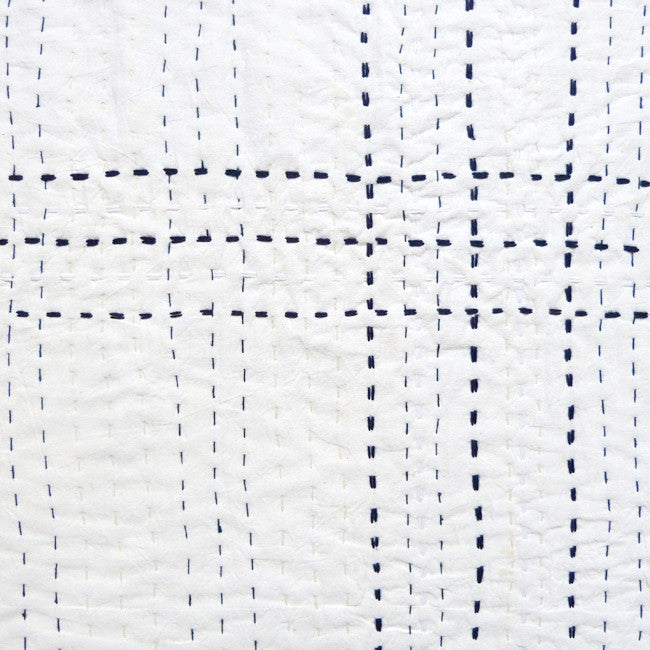 Ivory with Indigo stitch