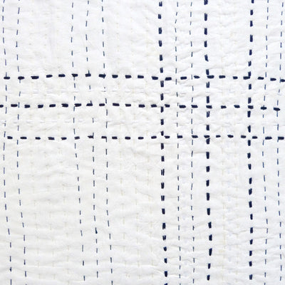 Ivory with Indigo stitch