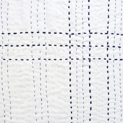 Ivory with Indigo stitch